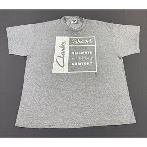 Rare Vintage 90s Clarks Ultimate Walking Comfort Boscovs Gray Shirt XL Lee Promo